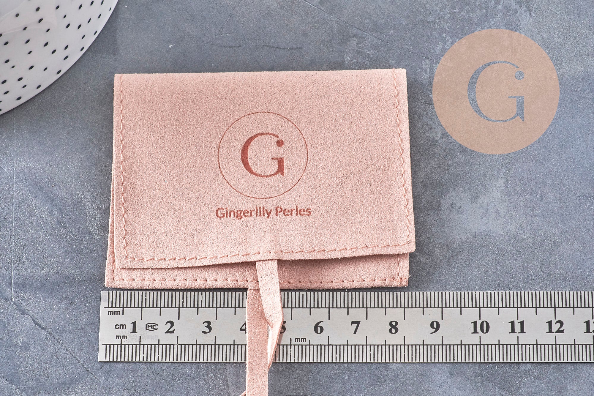 Gingerlily Pochette G10993 bijou microfibre suédée rose clair
