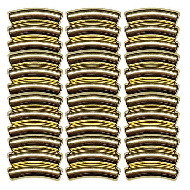ARTSHOP TINY 48 tube incurvé doré perles 5mm x10