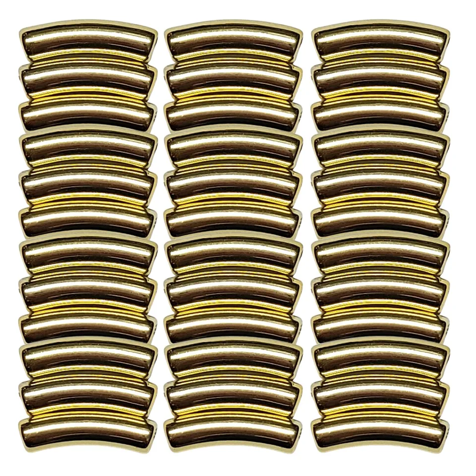 ARTSHOP TINY 48 tube incurvé doré perles 5mm x10