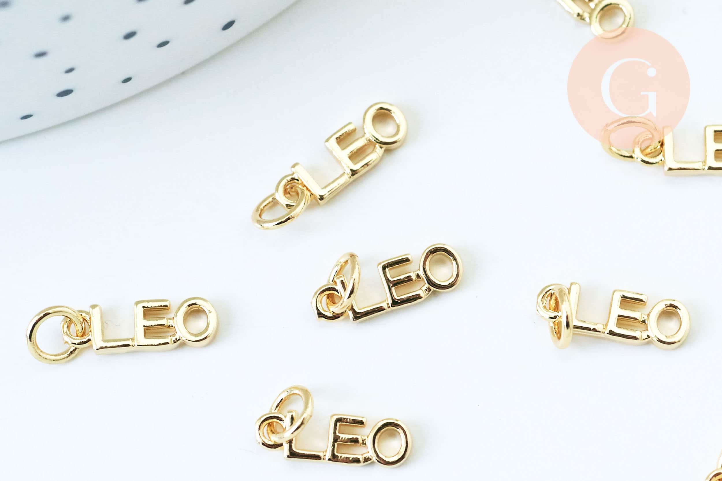 Gingerlily Perles G6053 breloque Lion laiton doré 12mm cristal