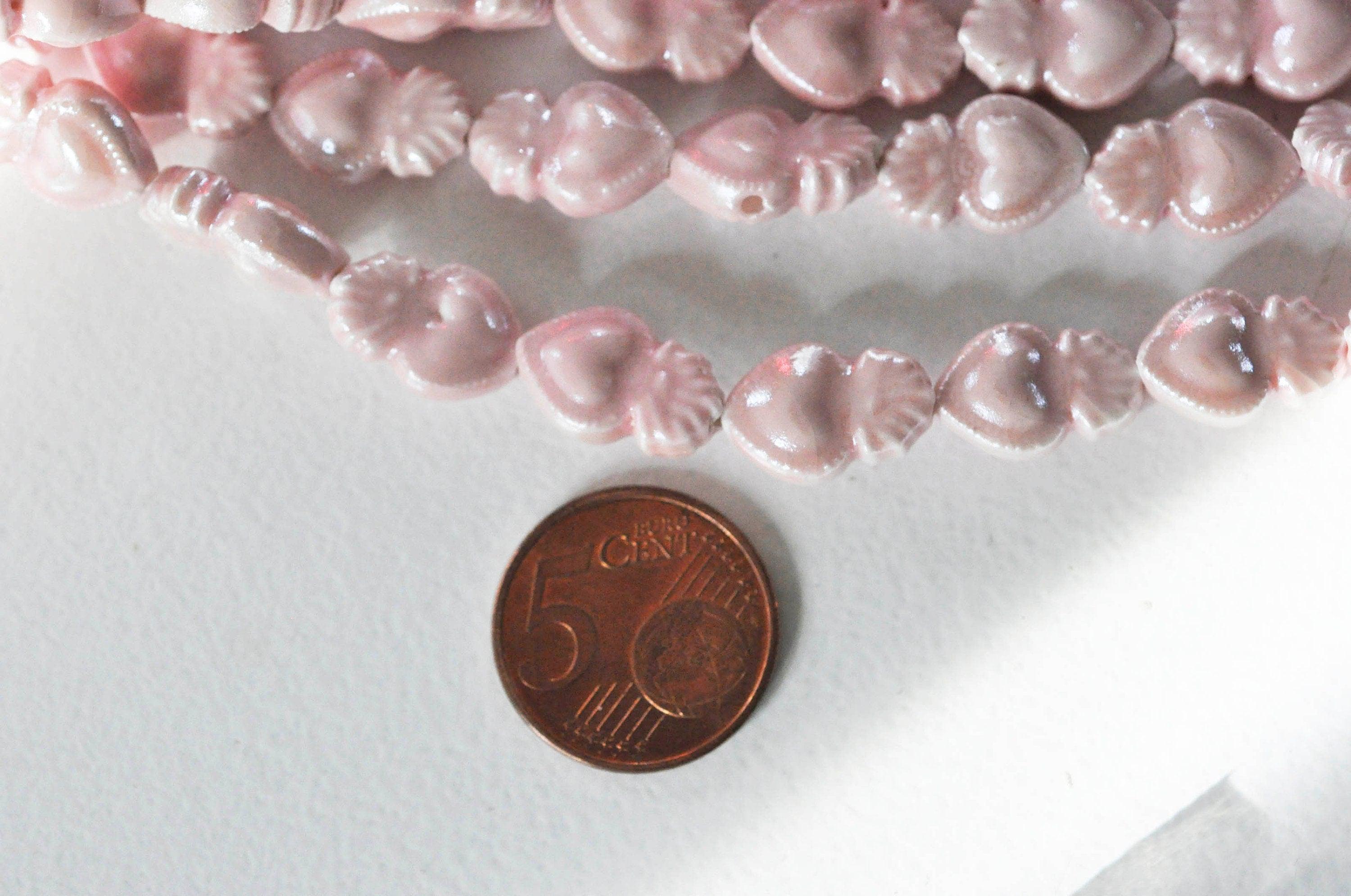 Gingerlily Perles pour bijoux DIY cœur G4587 porcelaine rose 16mm x20