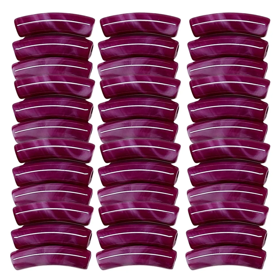 ARTSHOP TINY Tubes 20 tube incurvé magenta marbré x10