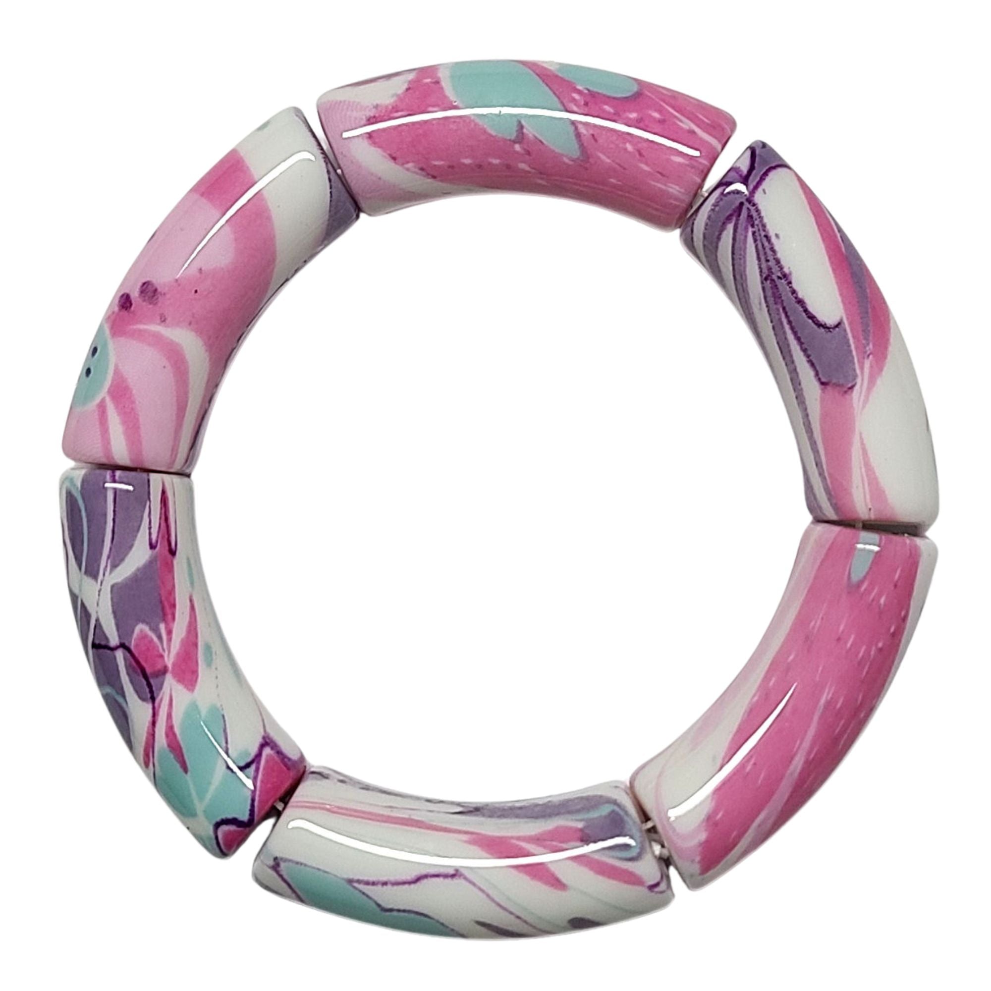 ARTSHOP Tubes DESIGN 1003 perle tube fleurs rose 12mm x1