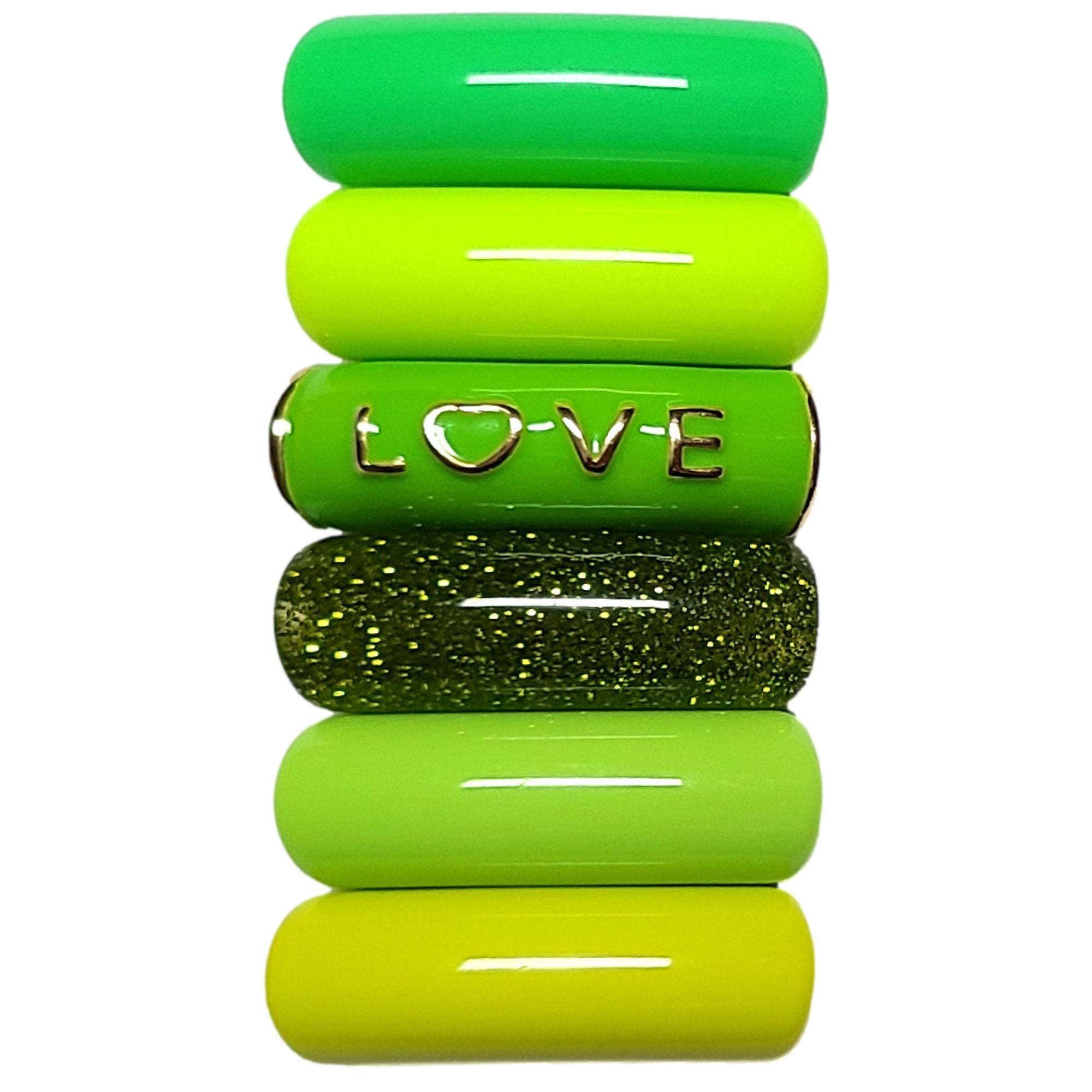 ARTSHOP Camaieu 140 perles tubes incurvés 12mm vert x6