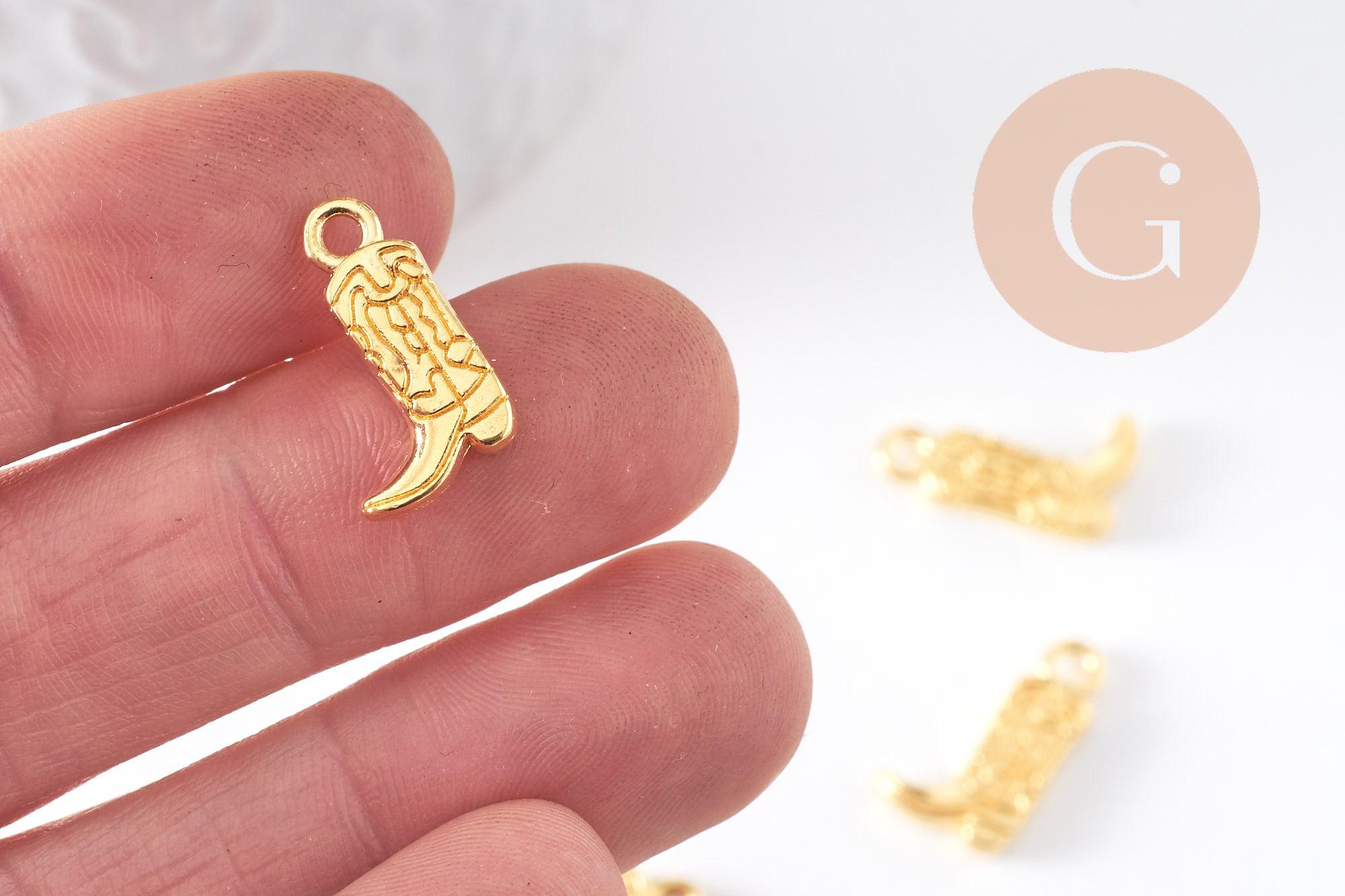 Gingerlily Botte cow-boy G10387 pendentif zamac doré 18 mm x5