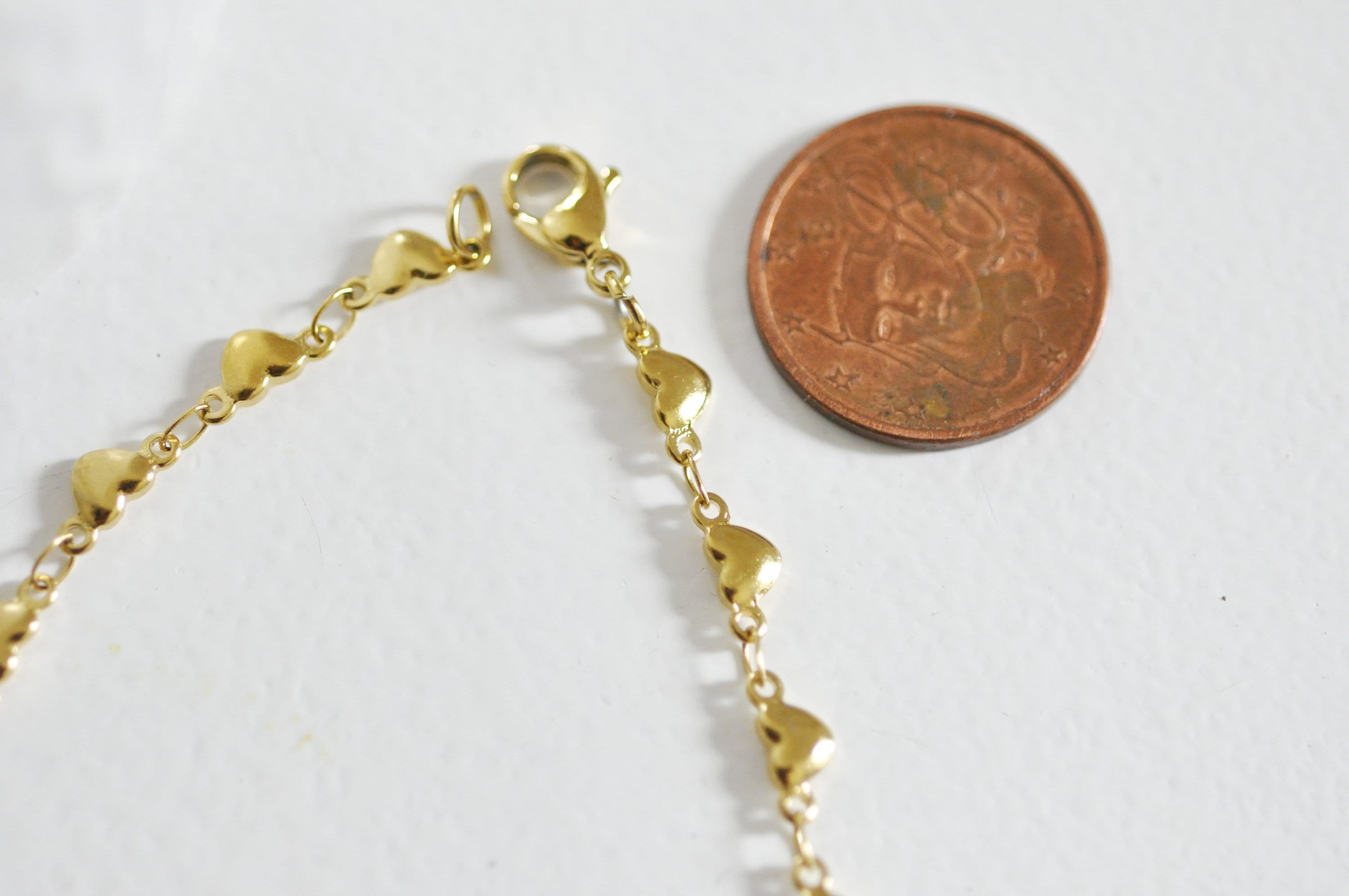 Gingerlily Bracelet coeur acier doré 14k 21 cm x1