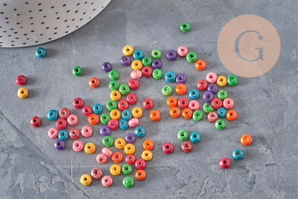 Gingerlily Perles G11298 perle bois rondelle multicolore 5mm