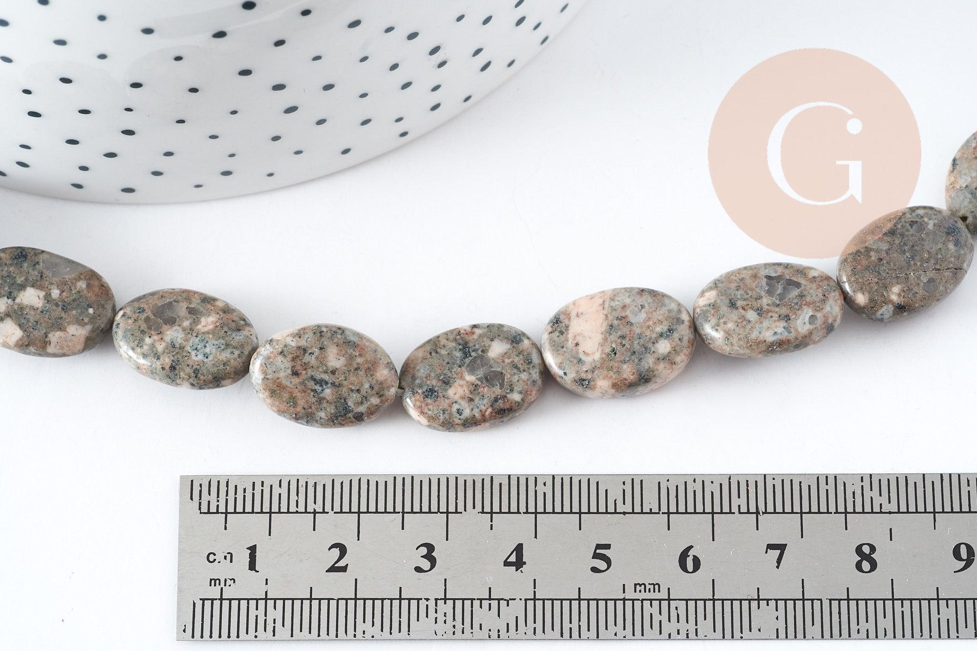 Gingerlily Perles jaspe sésame G8275 ovales 17mm x5
