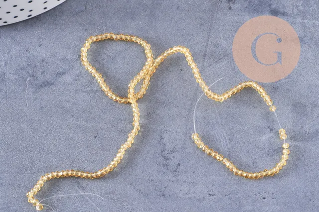 Gingerlily Perles Cristal Facetté Jaune Topaze 8mm Fil 28cm