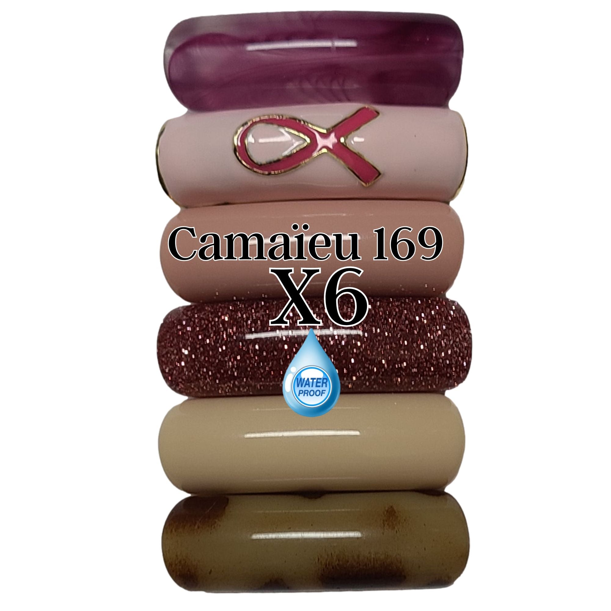 ARTSHOP Camaieux 169 tubes incurvés 12mm rose lot 6