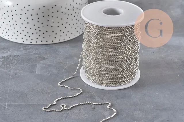 Gingerlily G11315 chaîne boule laiton platine 1,5mm 5m