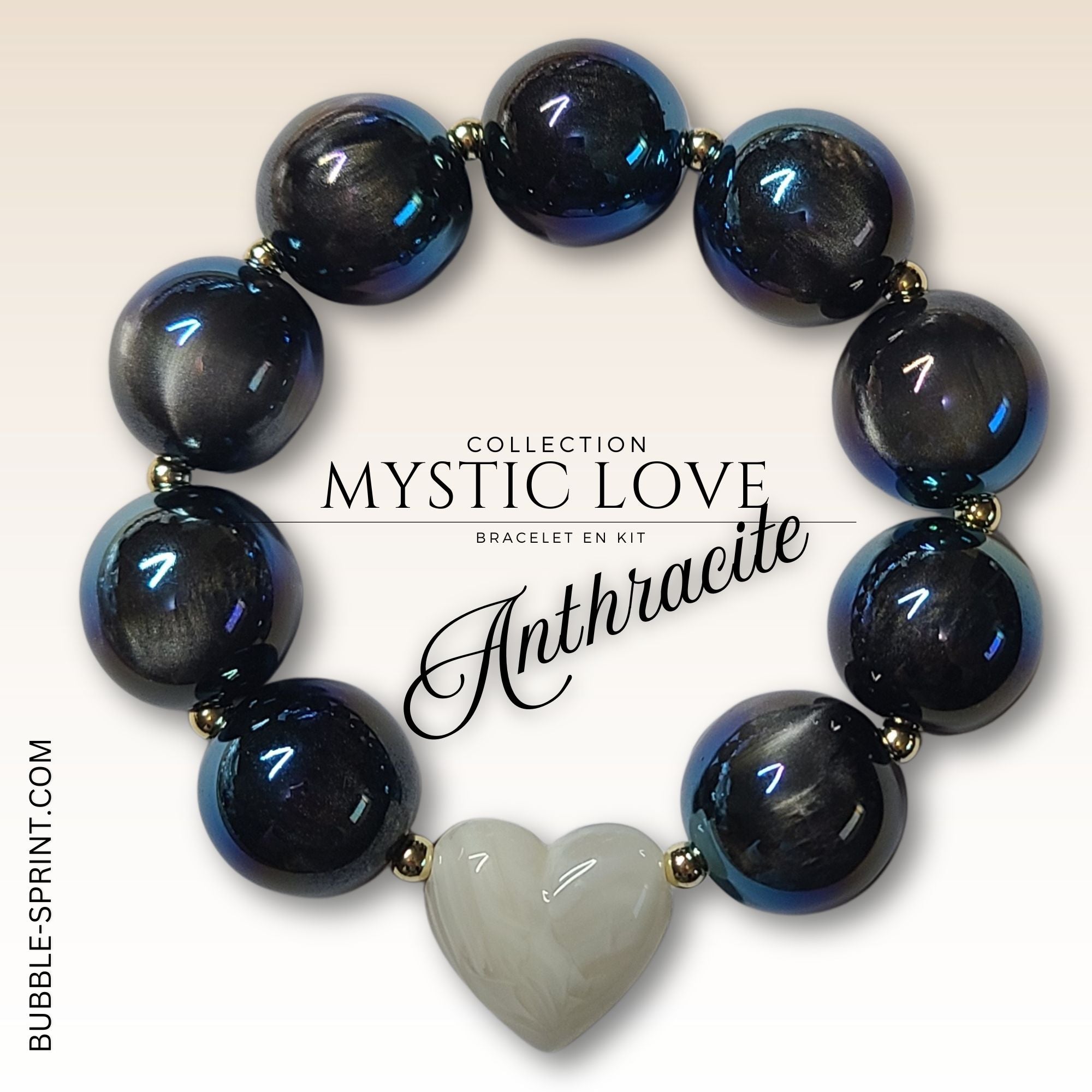 ARTSHOP Bijoux en KITS MYSTIC LOVE bracelet kit anthracite