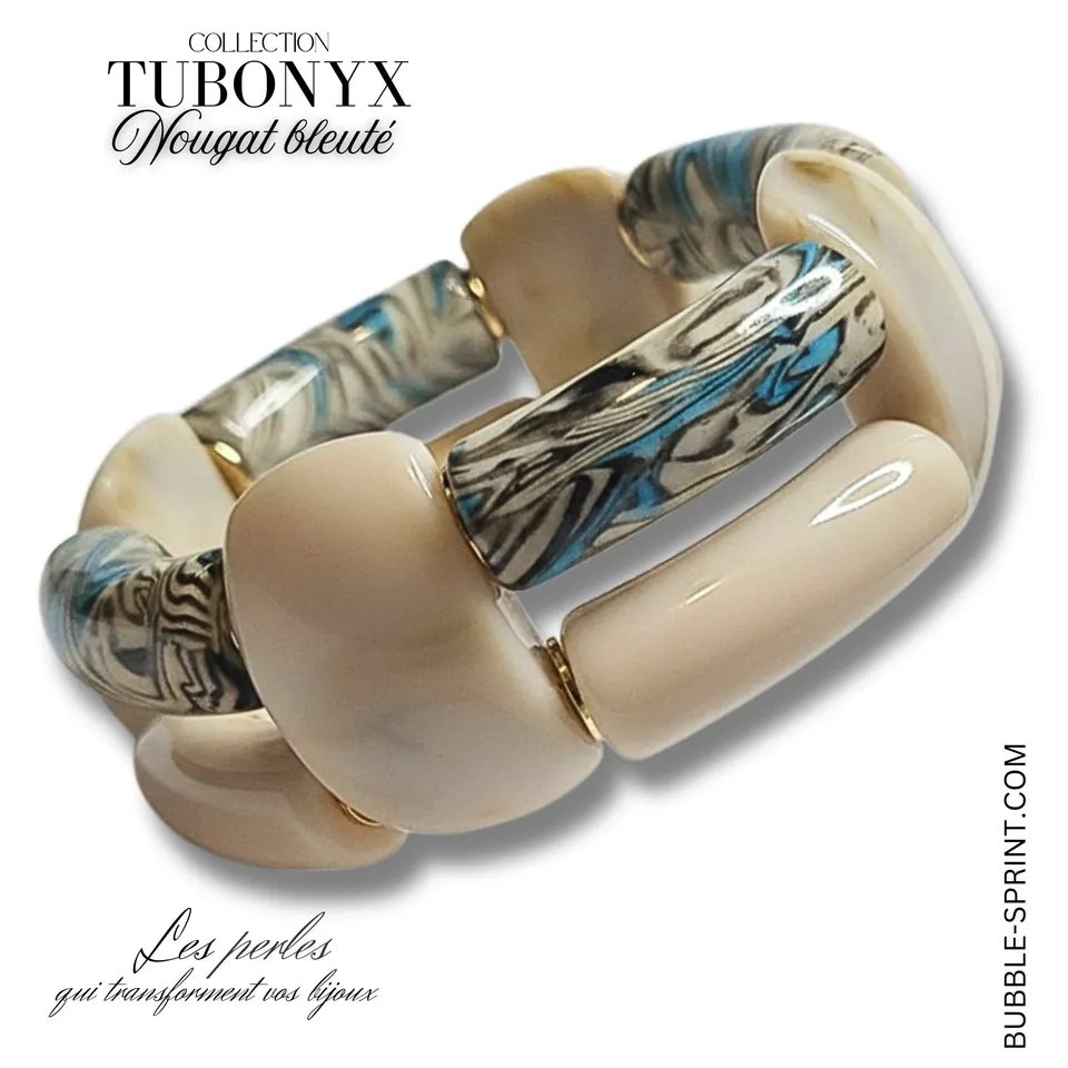 ARTSHOP TUBONYX Nougat Bleuté kit bracelet élastique complet
