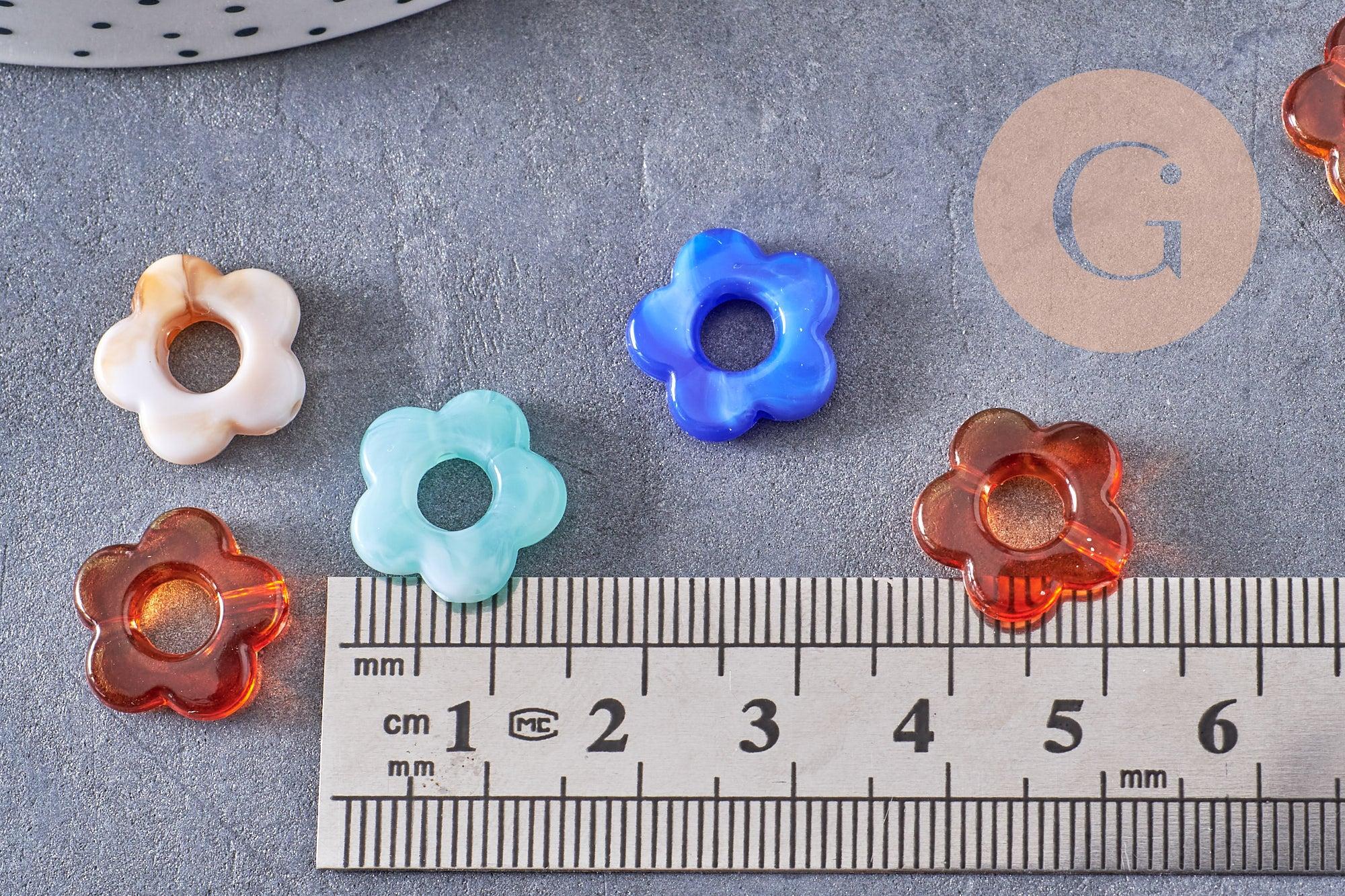 Gingerlily G10333 perles fleurs résine multicolore 14,5mm x20