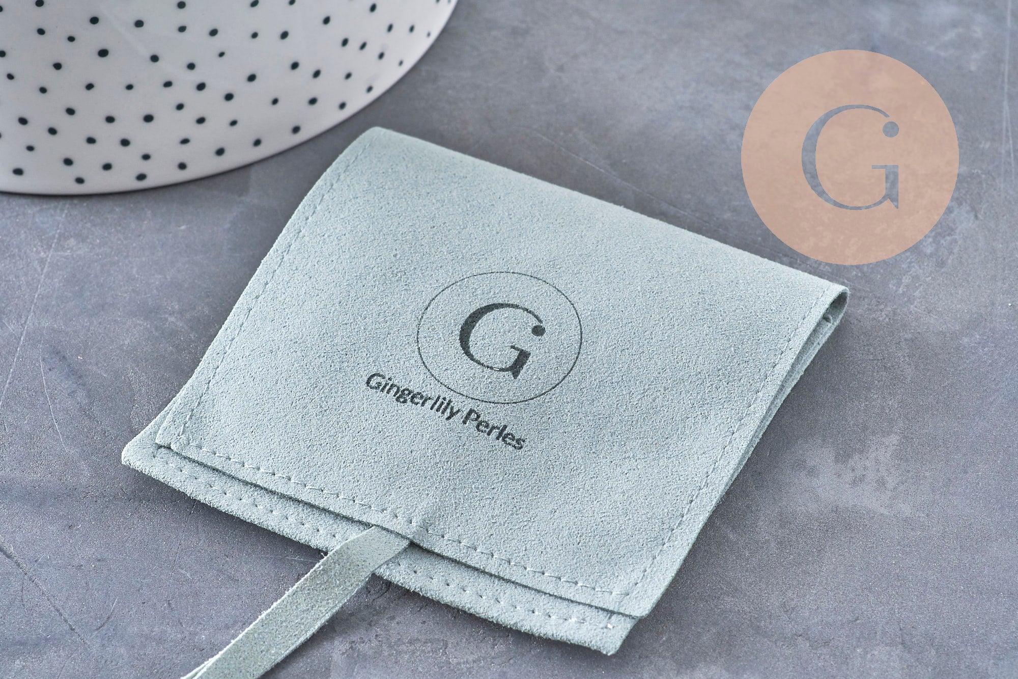 Gingerlily Pochette G10993 bijou microfibre suédée rose clair