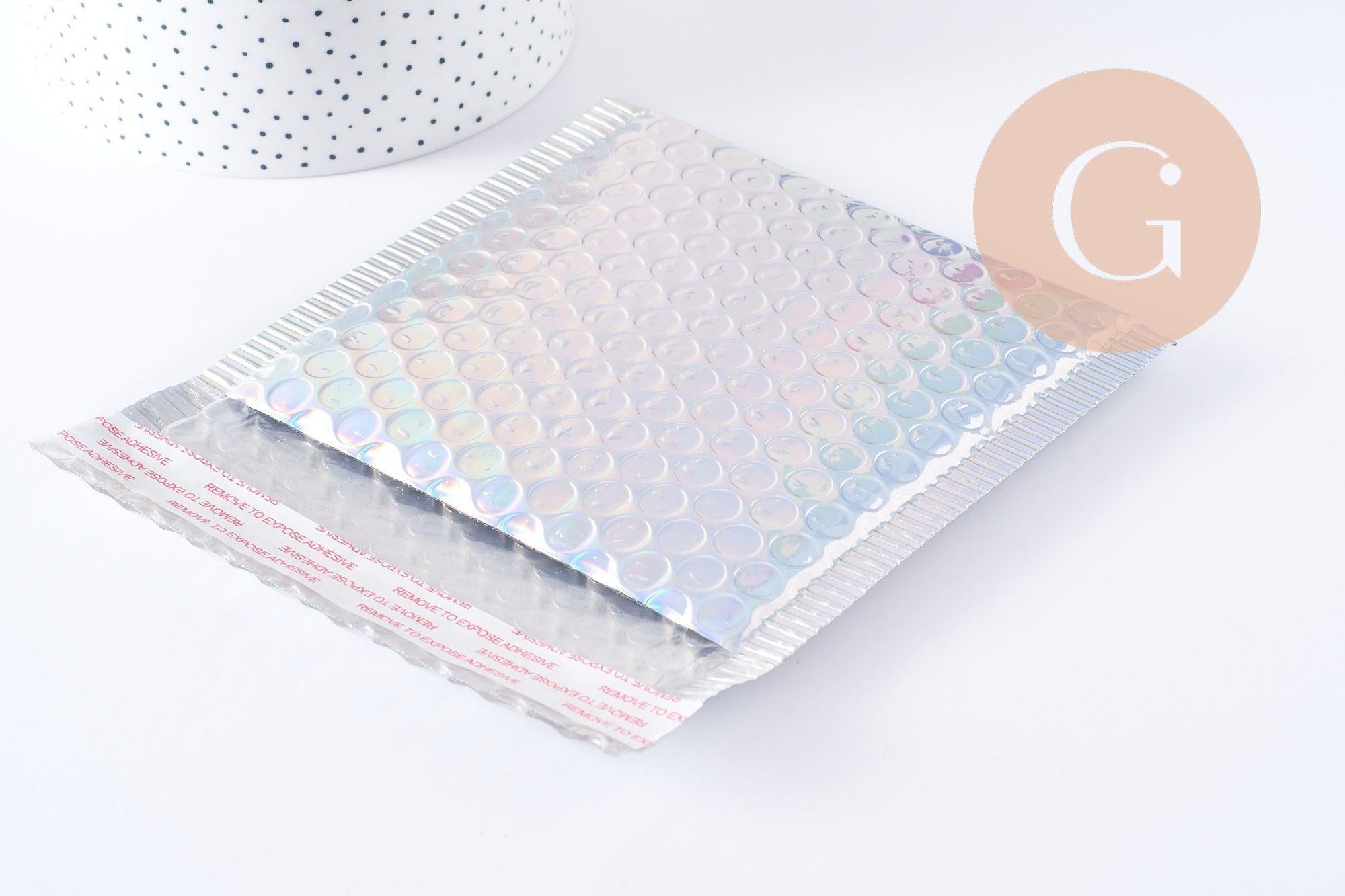 Gingerlily G10063 enveloppe bulle argent holographique 15x13cm x8