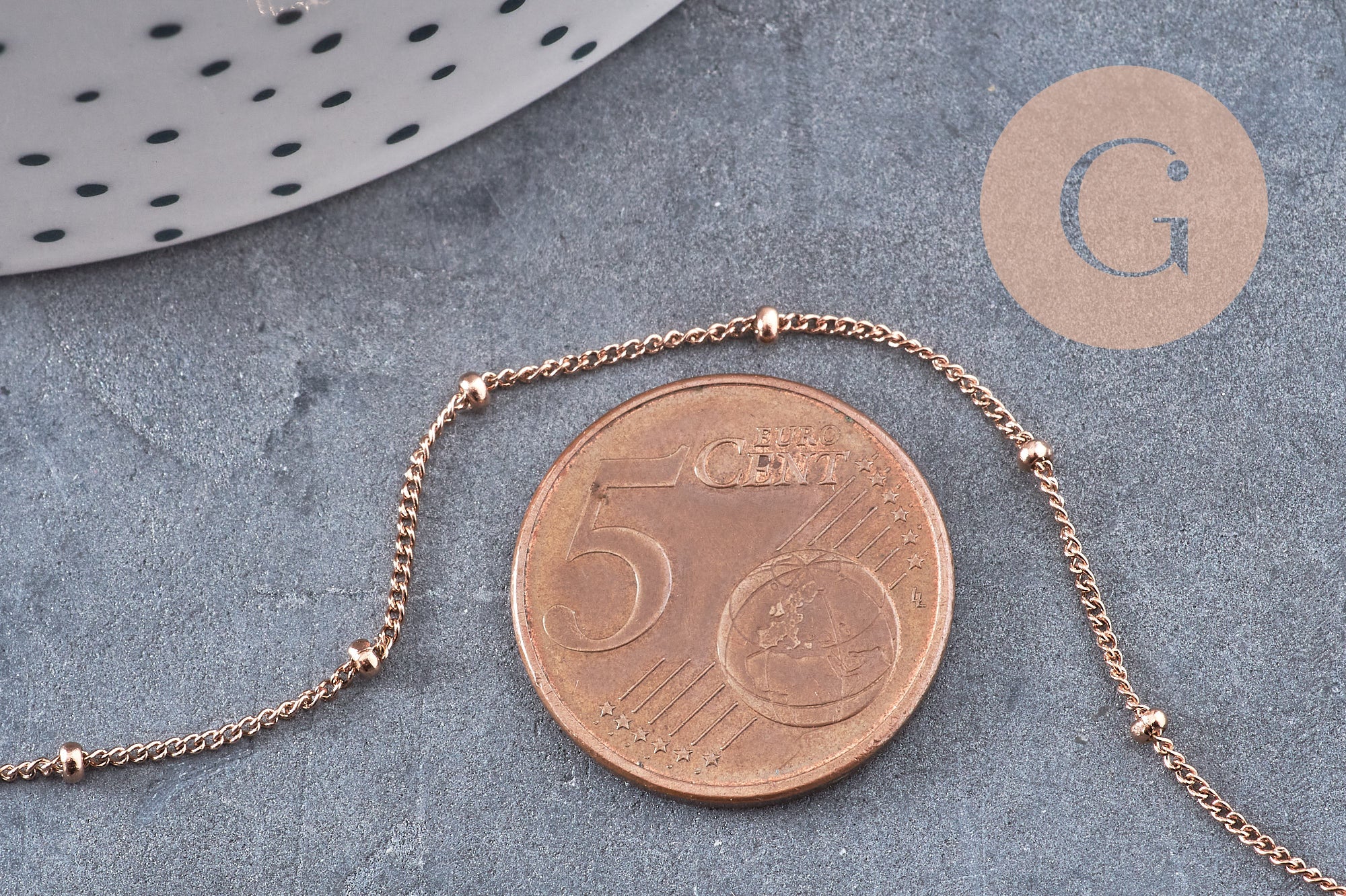 Gingerlily Chaînes chaîne or rose inox 1 mètre G10877 maille plate