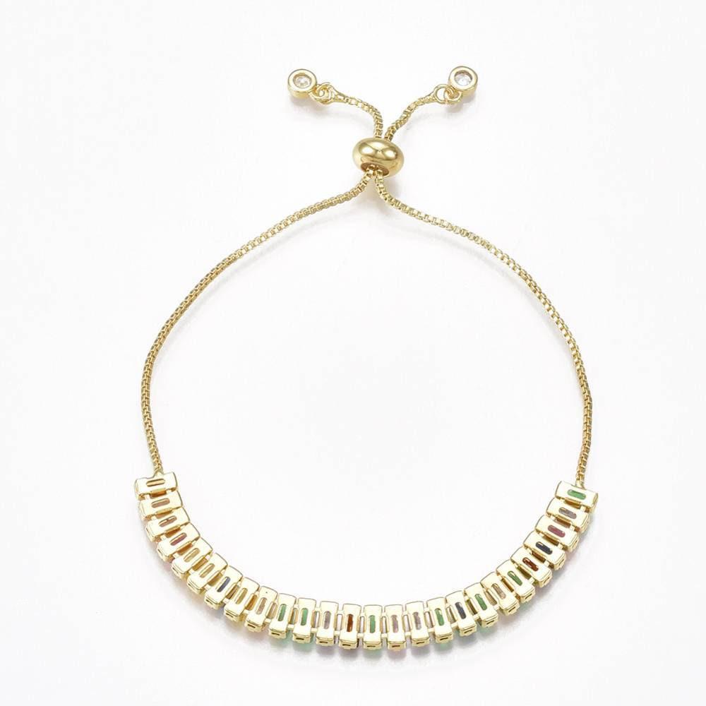 Gingerlily bracelet G2776 laiton doré zircon multicolore 24cm