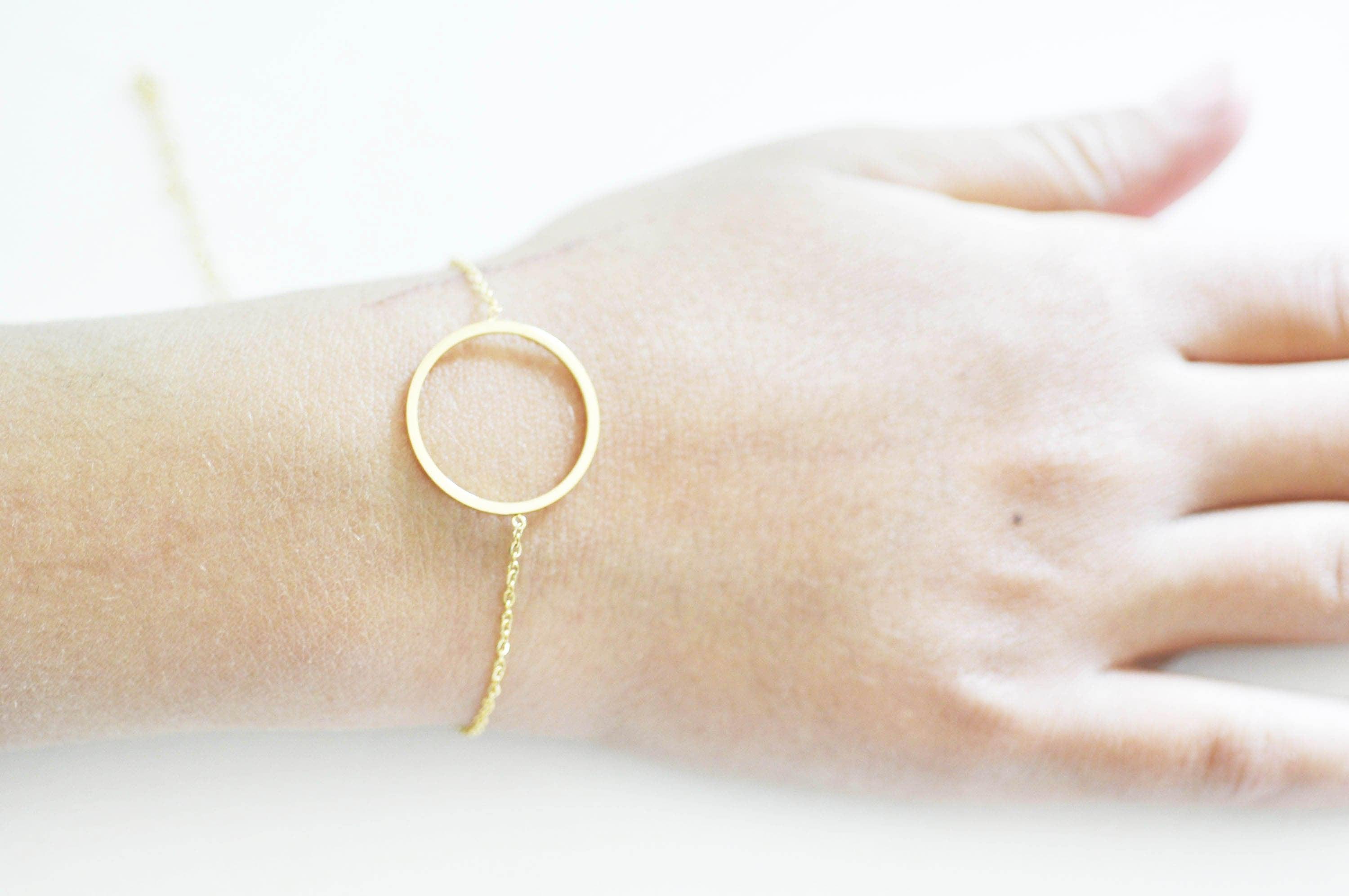 Gingerlily Cercle G2906 bracelet acier doré 14k 19cm fin