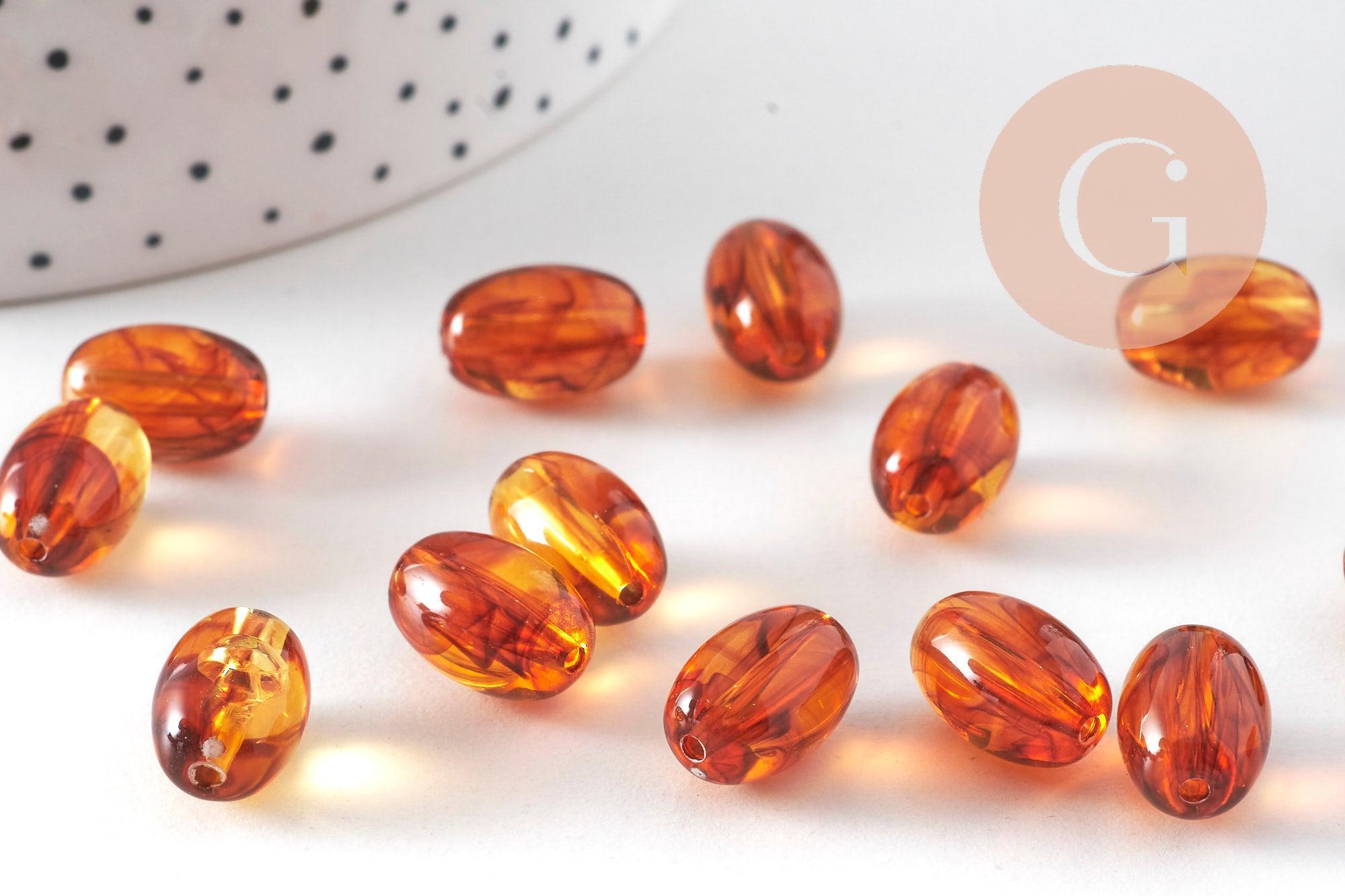 Gingerlily Perles Ambre G10998 perle ovale 14mm x10