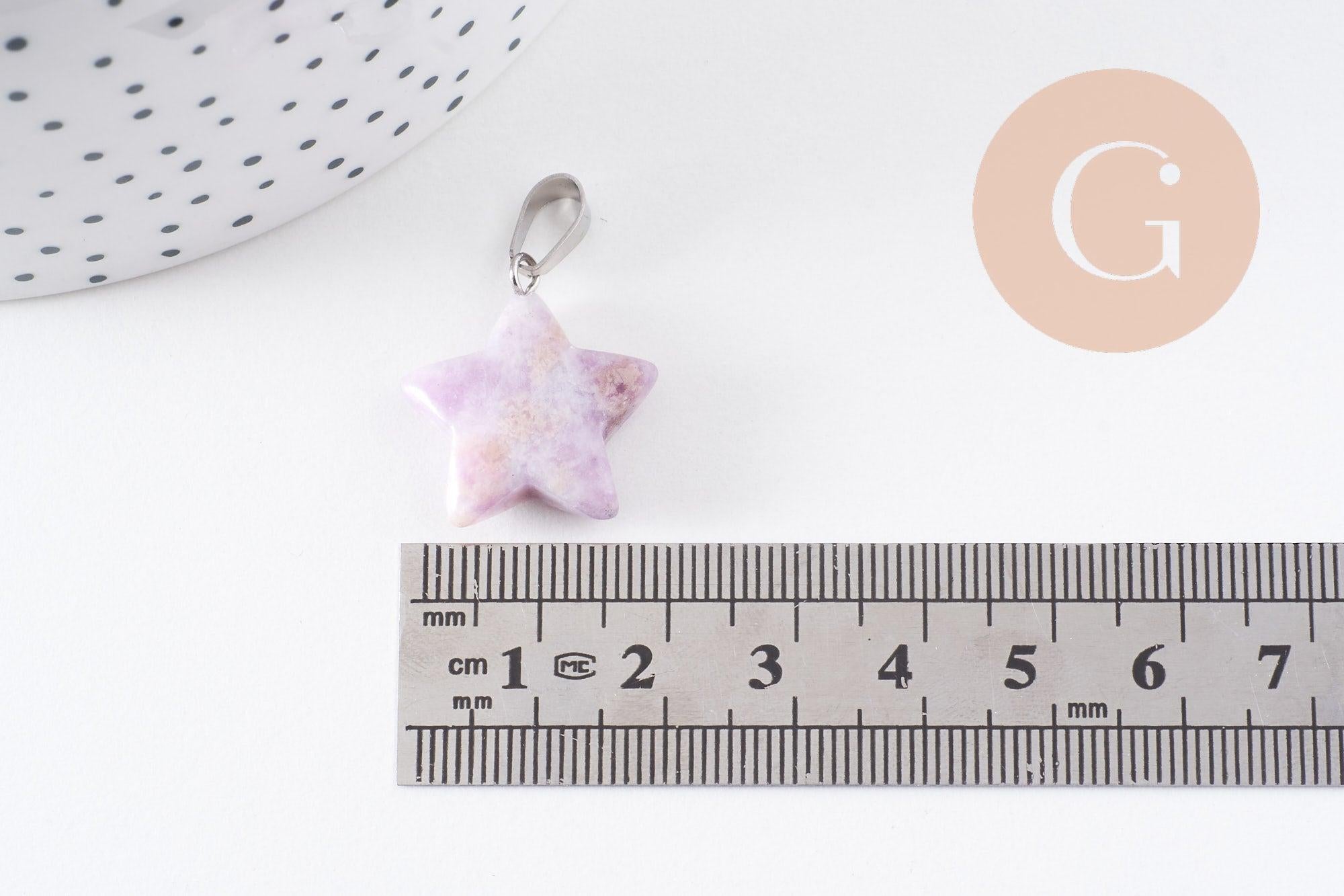 Gingerlily Pendentif étoile lépidolite violette 22mm x1 G10071