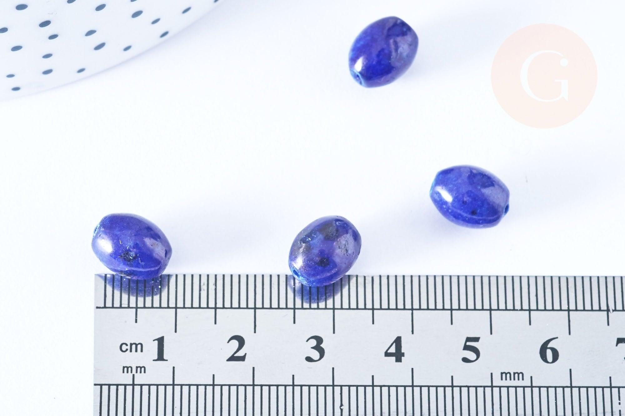 Gingerlily Pierre G6460 perles howlite bleu foncé 10x8mm x5