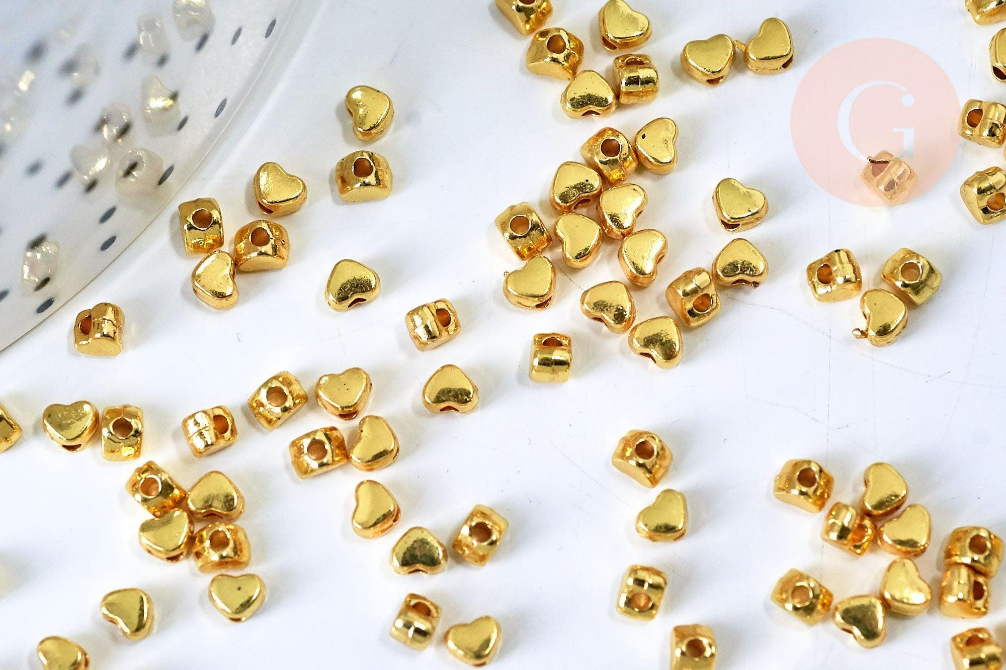 Gingerlily Perles G5577 perle cœur dorée facettée x50