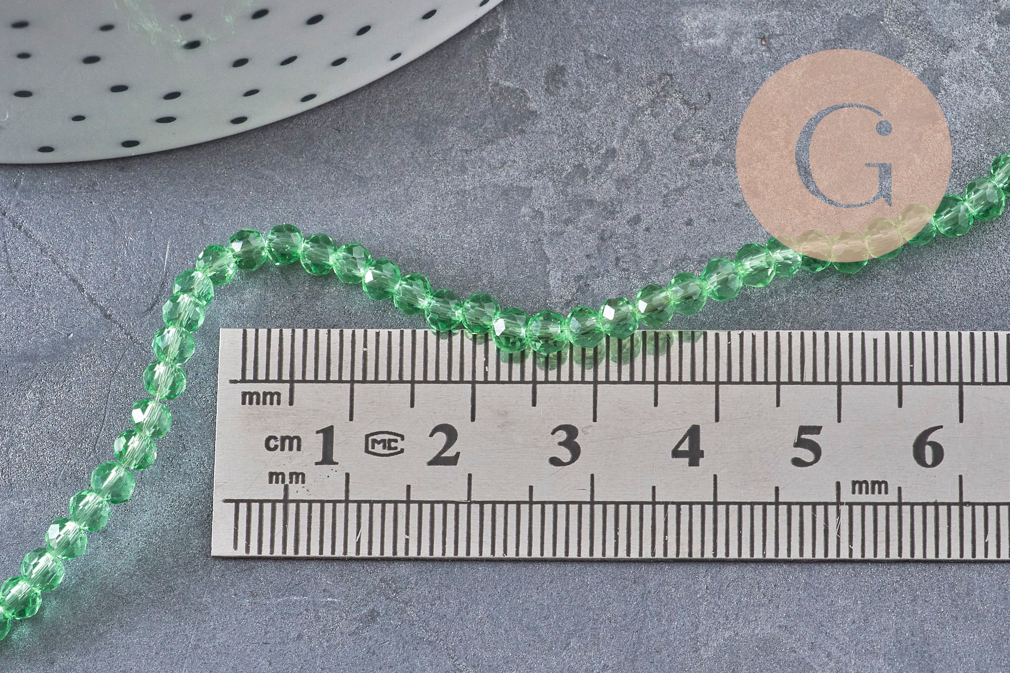 Gingerlily perles abacus cristal vert clair 3.5mm fil 29cm