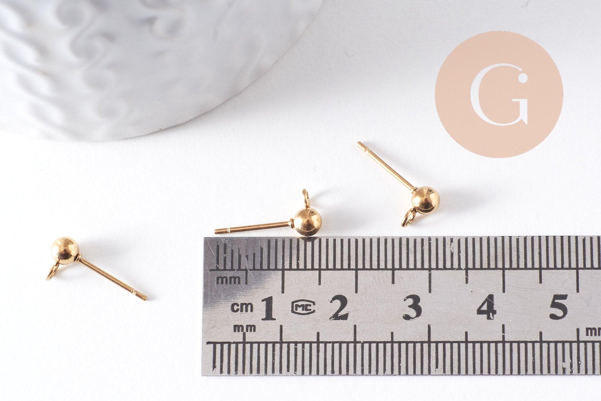 Gingerlily Apprêts G10308 clous oreille doré 4mm x10