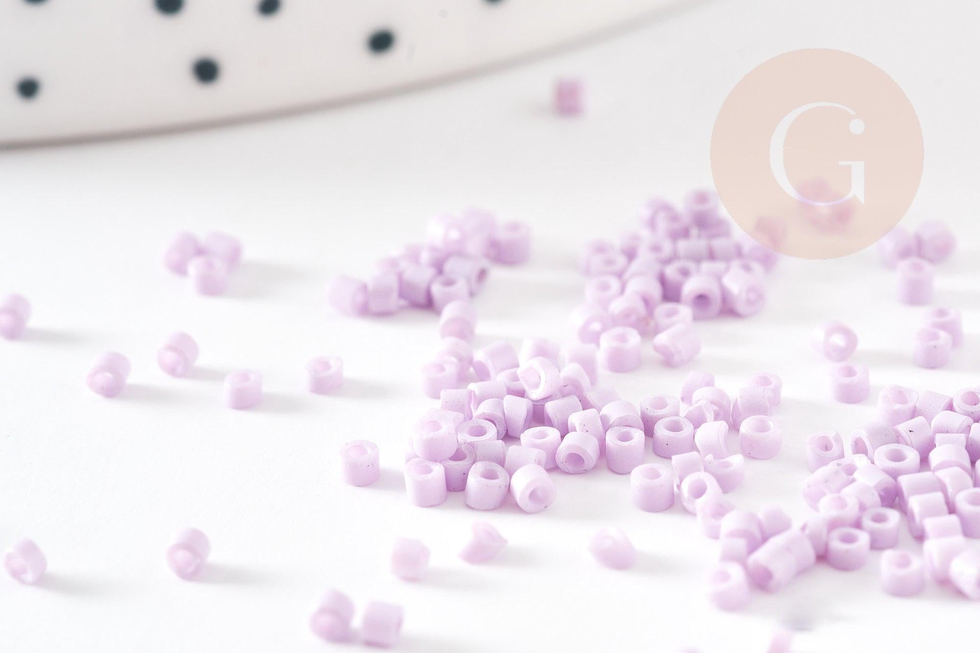 Gingerlily Perles G9167 perles tube verre violet clair 2mm 8g