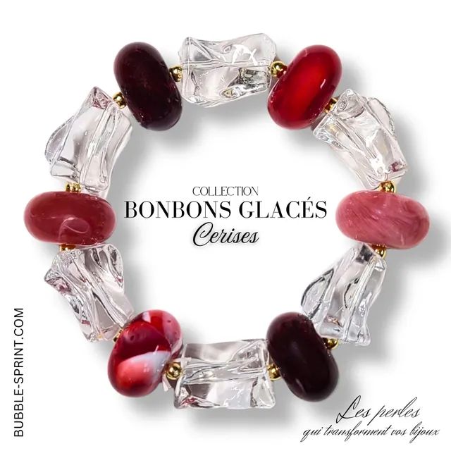 Artshop Bonbons Glacés bracelet cerises 5,5cm kit monté