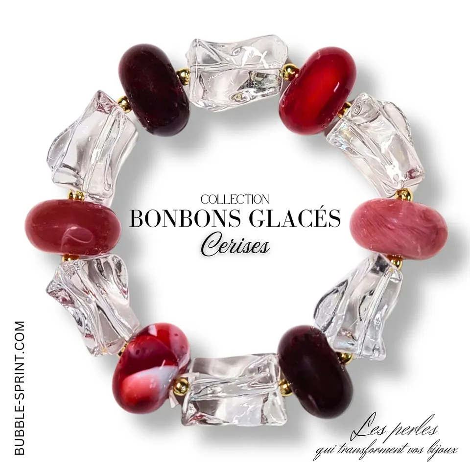 Artshop Bonbons Glacés bracelet cerises 5,5cm kit monté