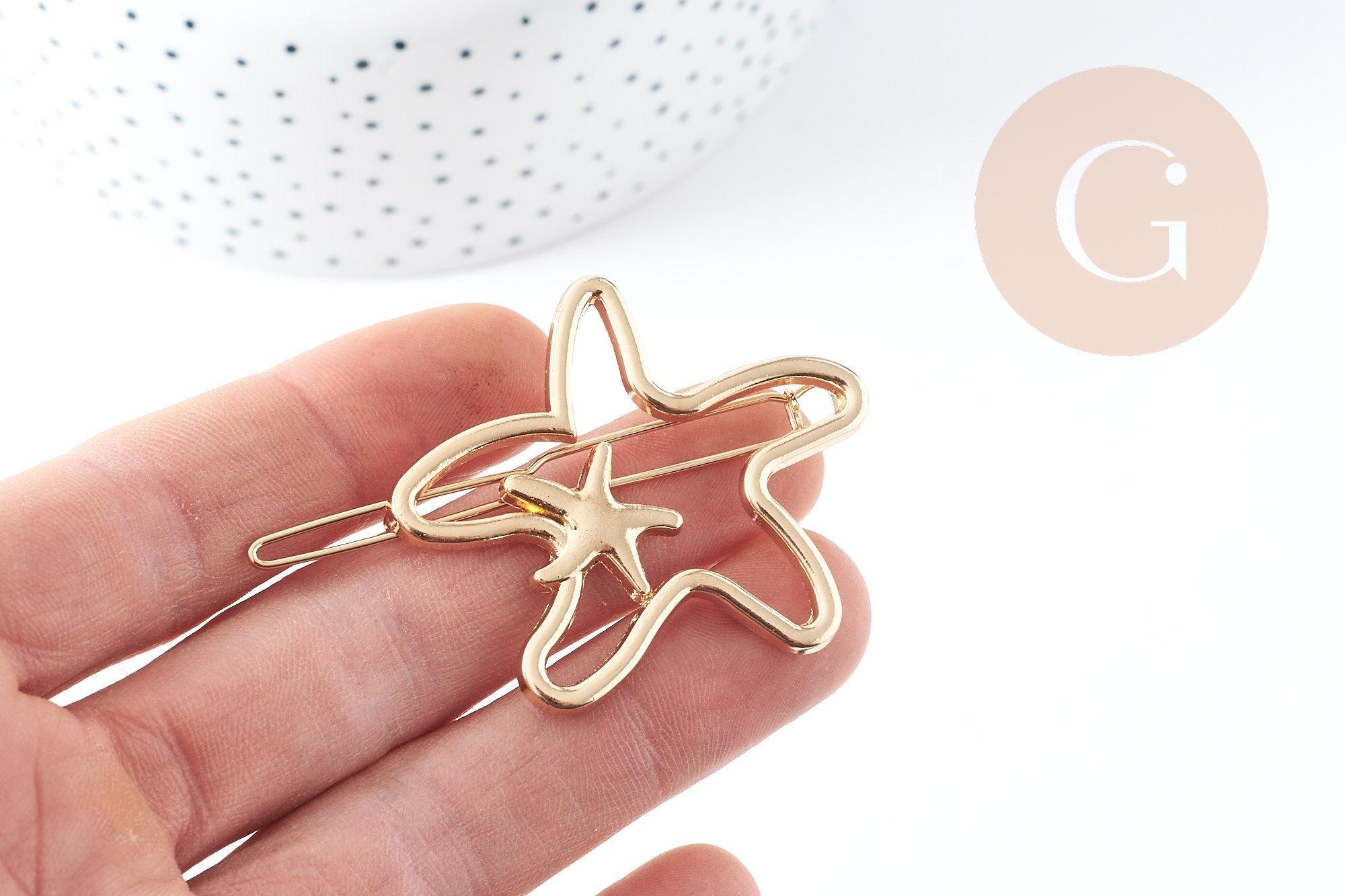 Gingerlily Accessoires Support barrette G9097 étoiles dorée 48mm x1