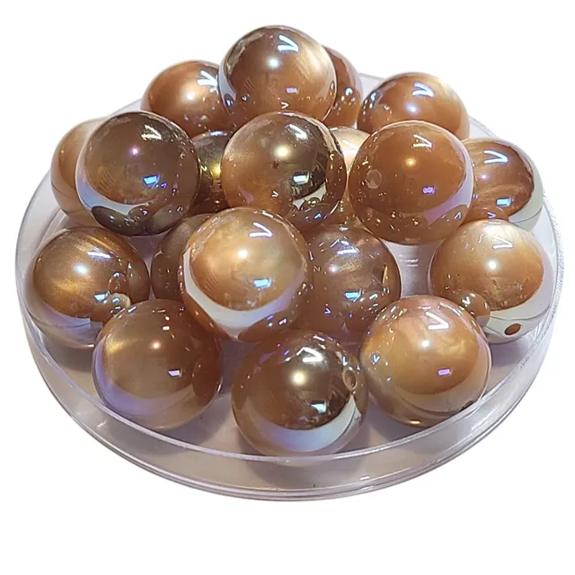 ARTSHOP Boules 20MM perle nude œil de chat AB x1