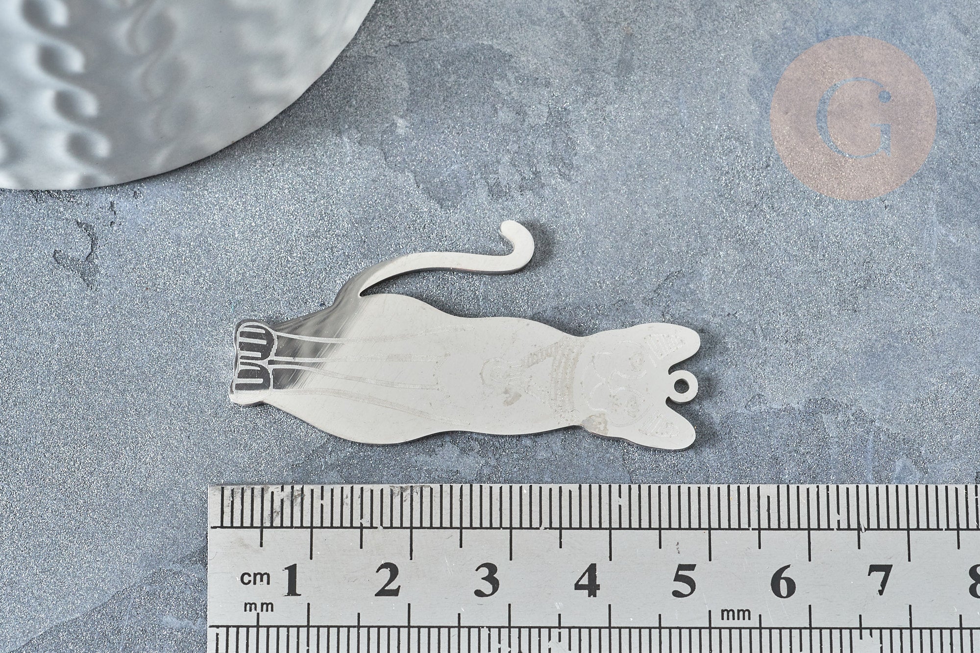 Gingerlily Pendentifs G7618 pendentif chat égyptien acier 48mm