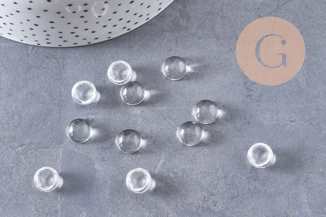 Gingerlily Cabochons G10485 verre transparent rond 10mm x5