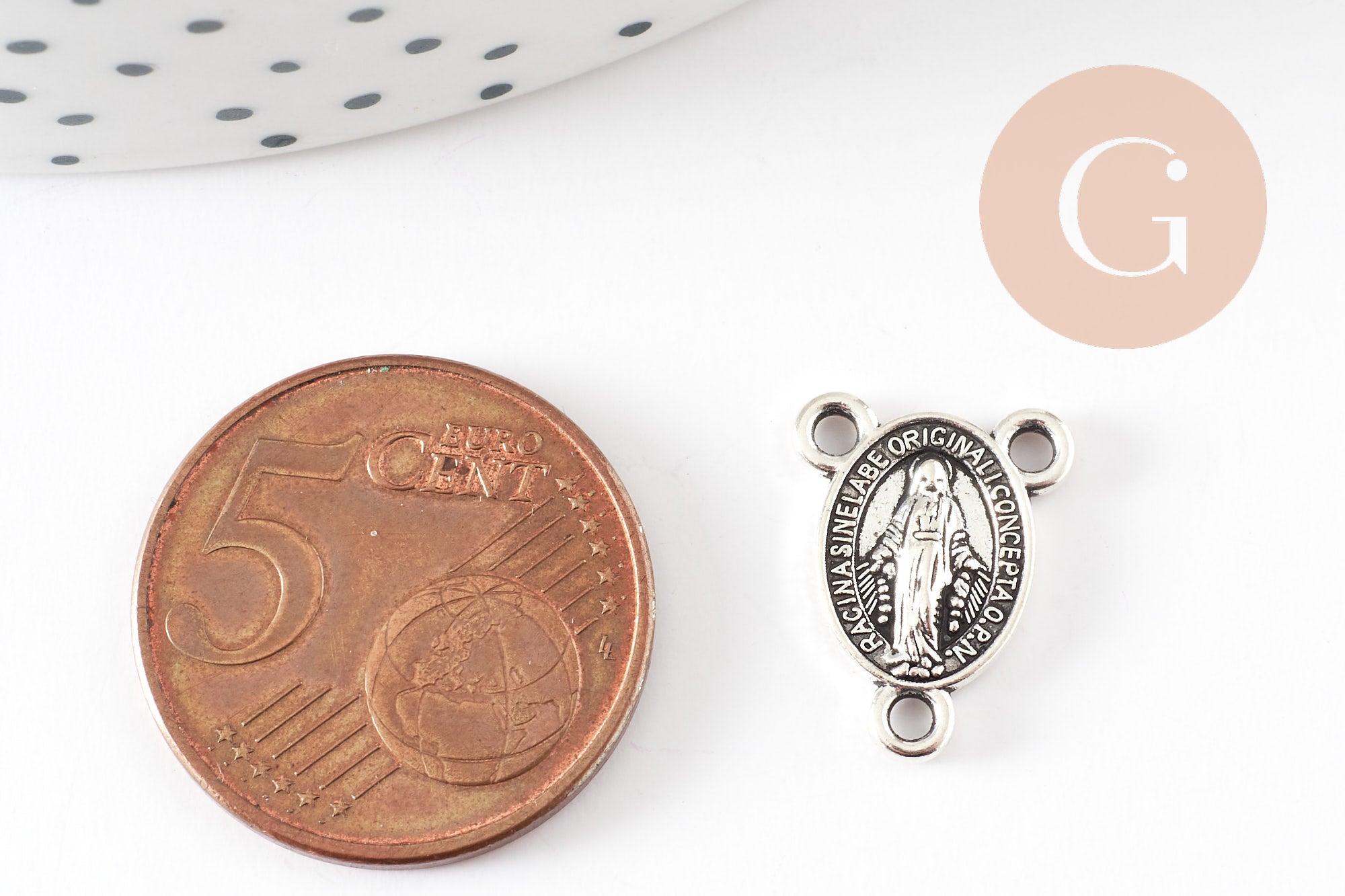 Gingerlily Médaille Vierge Marie ovale 15,3mm pendentif x2