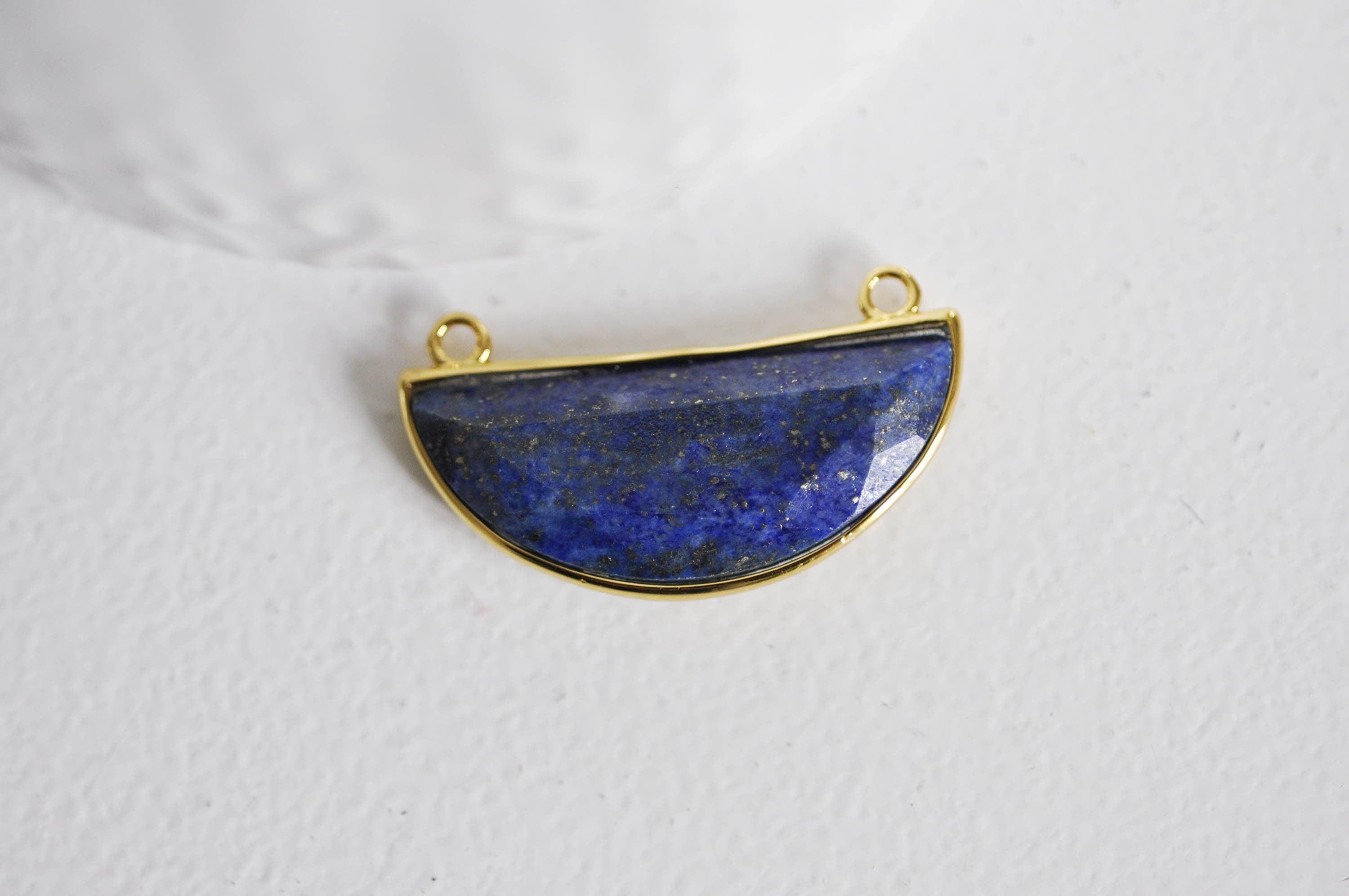 Gingerlily Pendentifs demi-lune lapis lazuli 36mm G1118