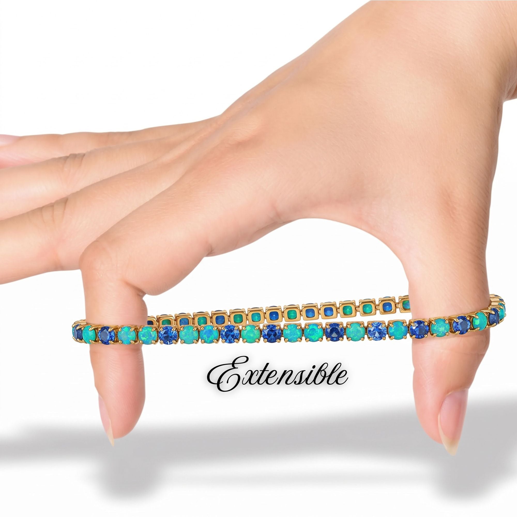 ARTSHOP Bracelets Interchangeables acrylique bleu marbré x1