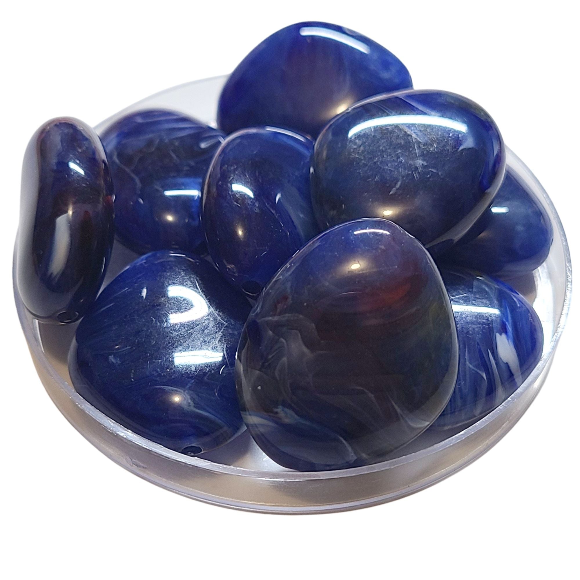 ARTSHOP Galets TIKA 19 galet Cobalt marbré 37MM x1