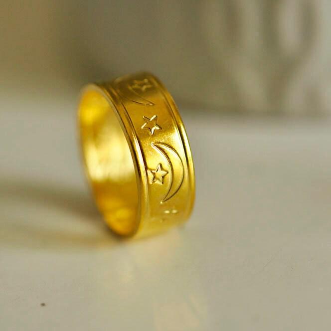 Gingerlily Apprêts G1863 bague réglable lune étoiles 14mm lot 2