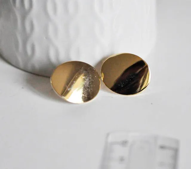 Gingerlily G2477 supports boucles puce rond doré 18K 22mm x2