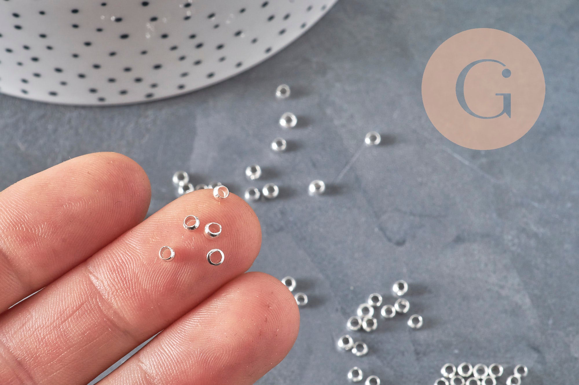 Gingerlily Perles G11269 perles à écraser laiton argenté 3x2mm