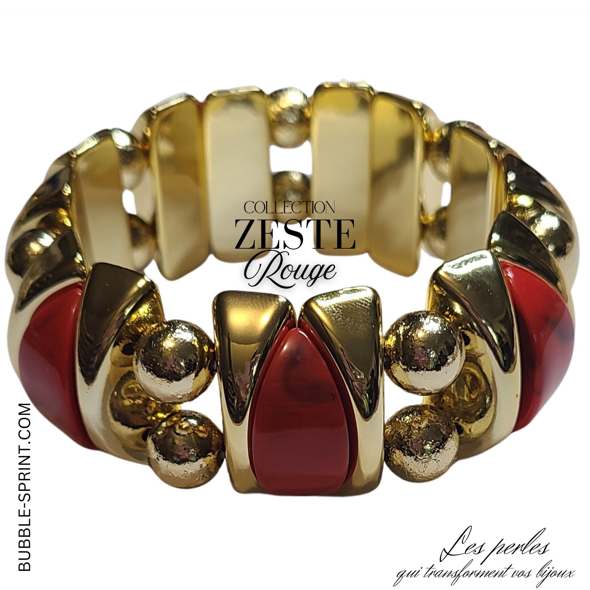 ARTSHOP Zeste Rouge marbré kit bracelet sans aiguille