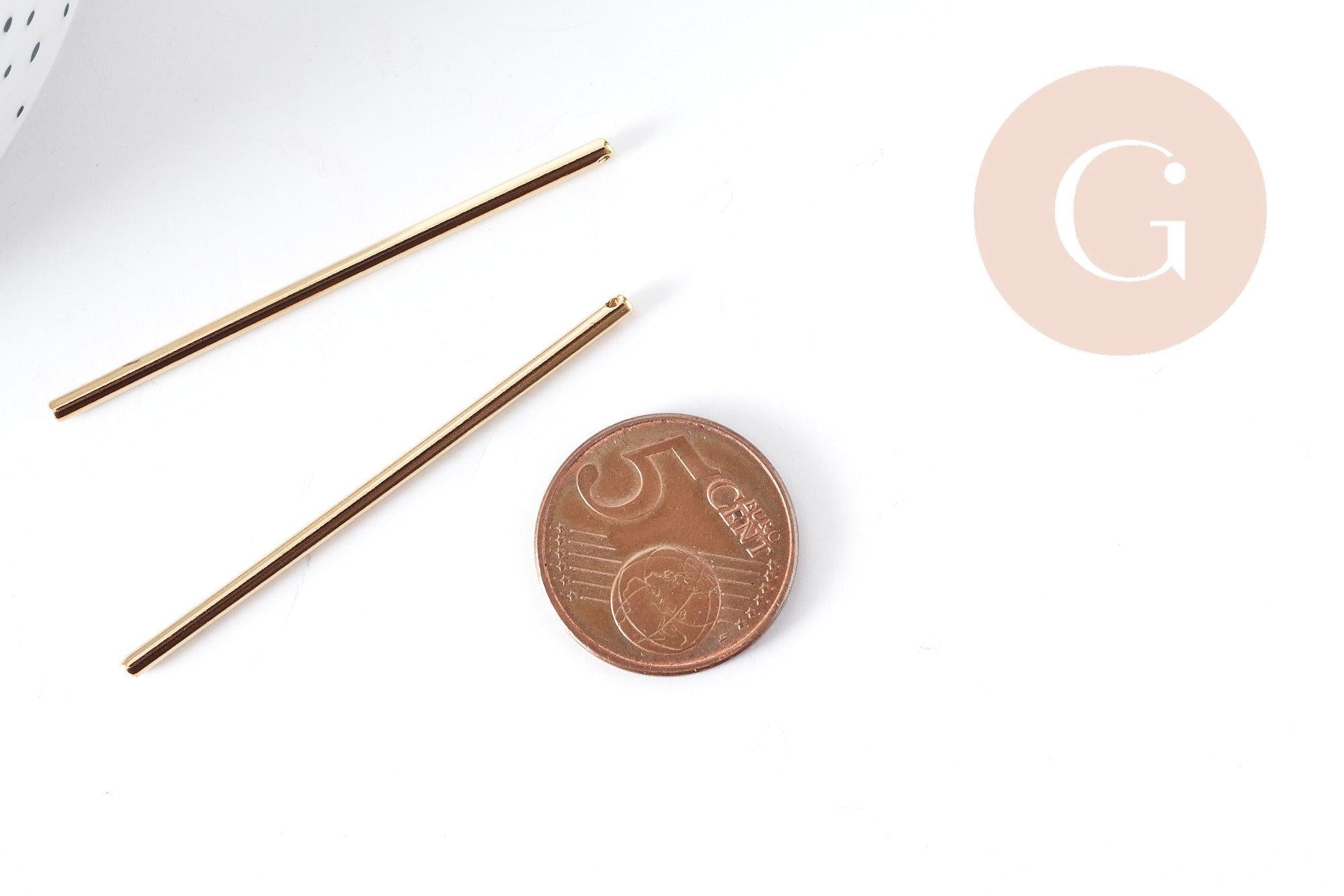 Gingerlily Barre Ronde G8923 Pendentif Doré 55 mm Lot de 2