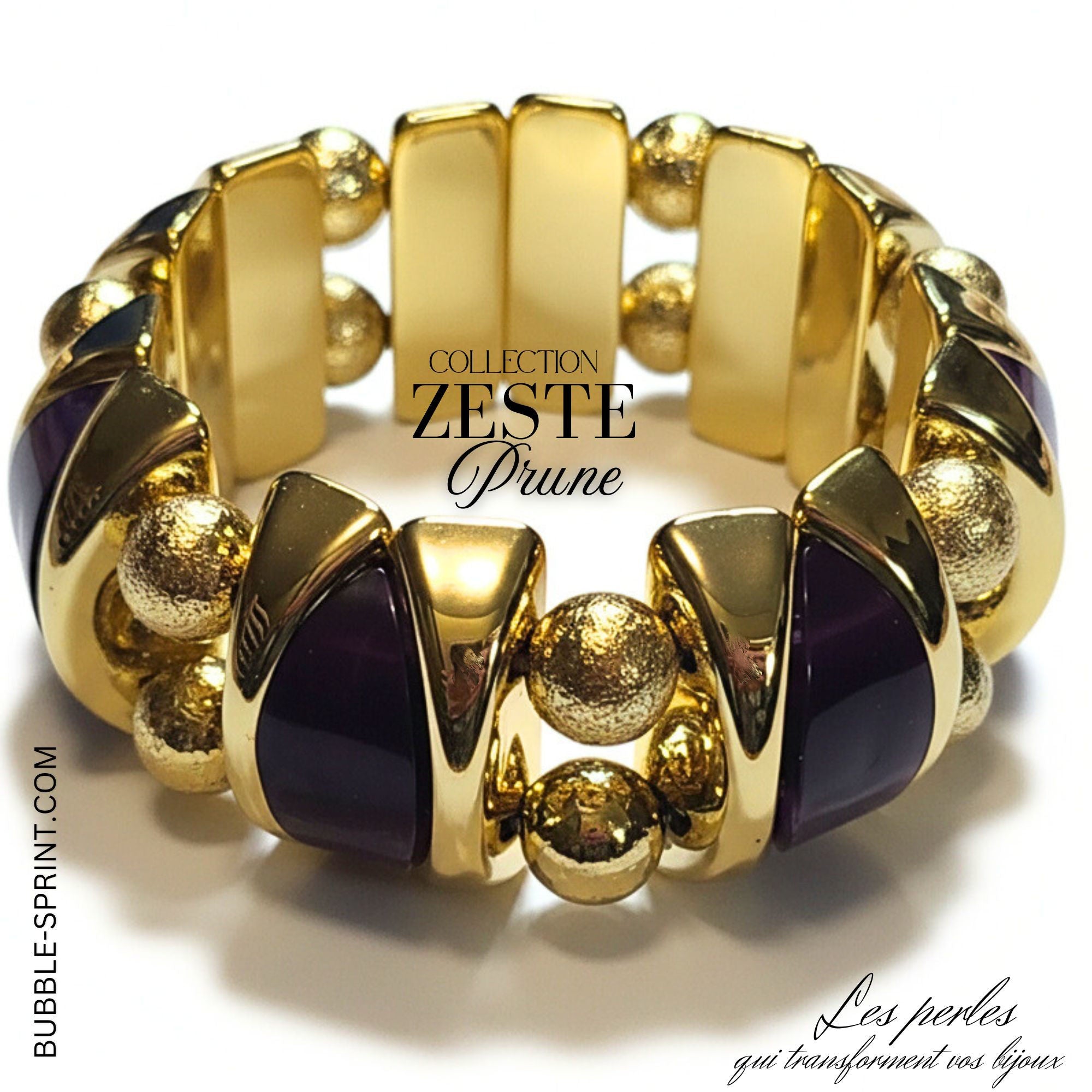 ARTSHOP Bijoux en KITS Zeste bracelet prune marbré