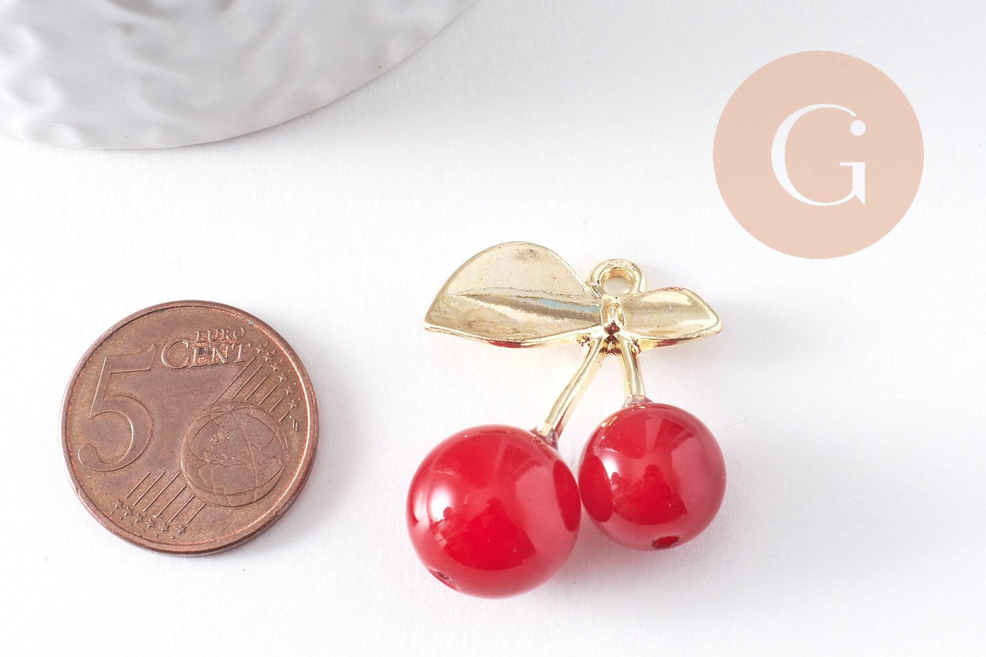 Gingerlily G10339 pendentif cerise doré rouge 33mm
