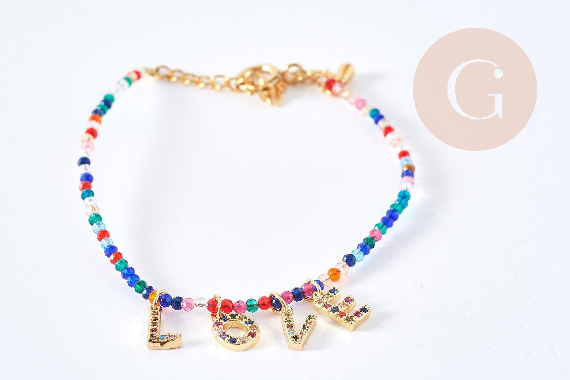 Gingerlily Vecchio G8747 kit bracelet lettres zircon sans pinces