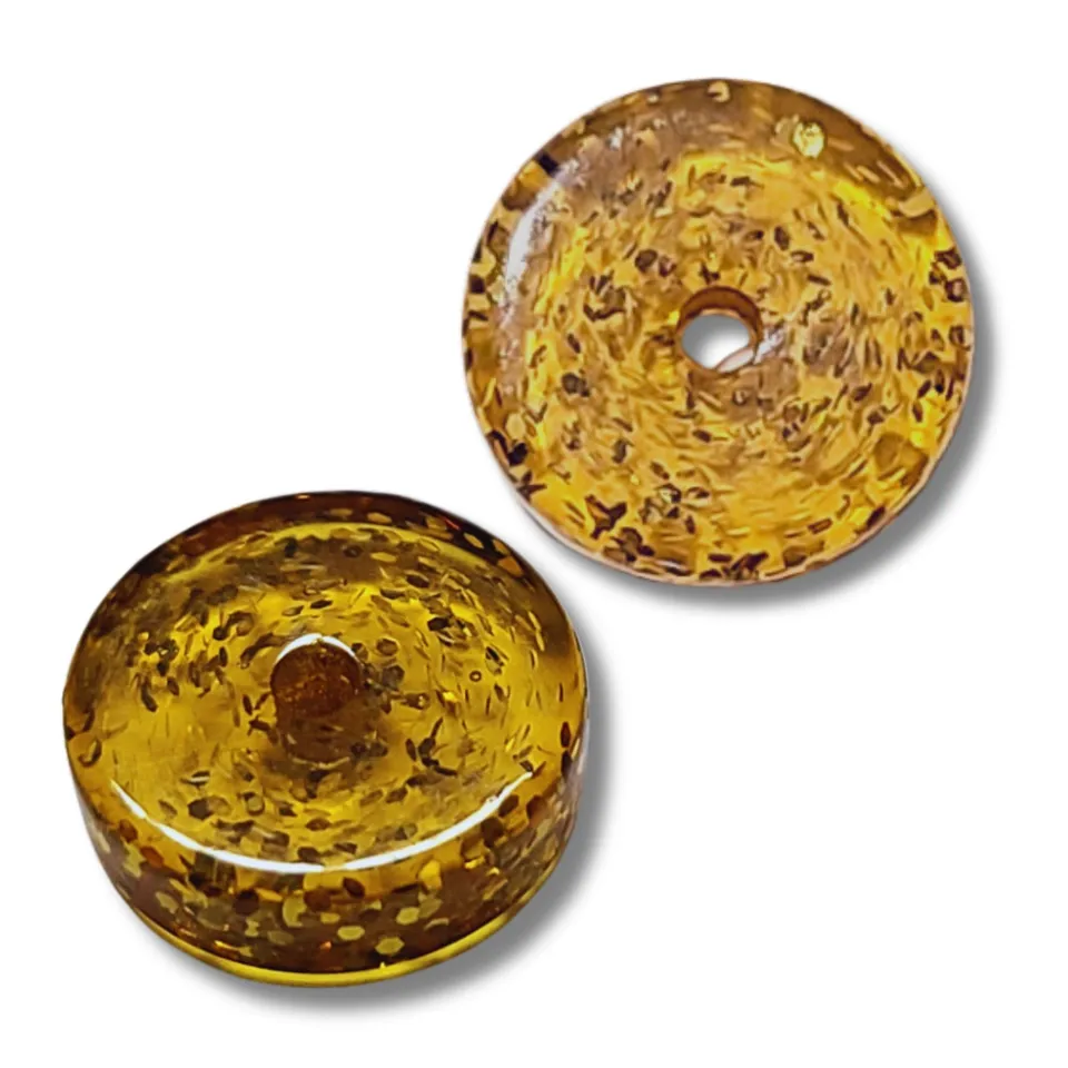 Artshop Séparateurs rondelles résine glitter doré 10mm