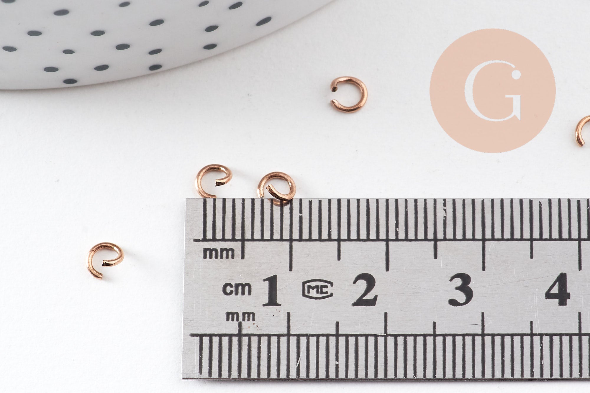 Gingerlily Anneaux acier or rose PVD 4mm x50 G10907